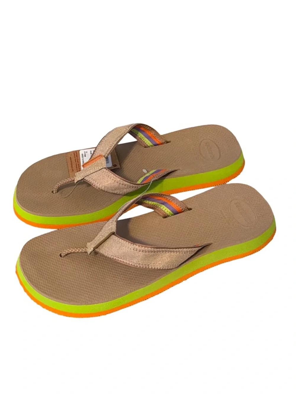 NWT Havaianas Urban Fusion II Sandals NWT Men's 8, Women’s 9/10, Tan/🍊/Multi